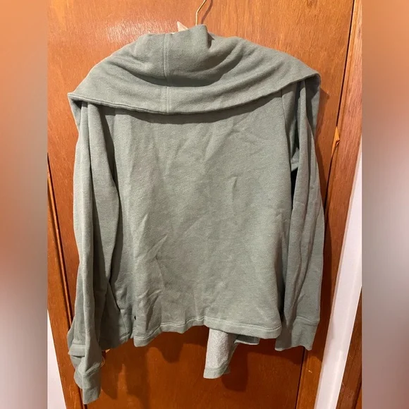 Z by Zella green shooting star drape‎ collar cardigan in green agave - large - Picture 5 of 5